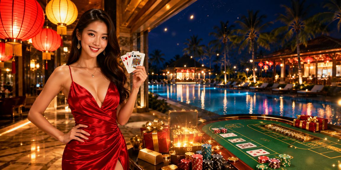 Đèn lồng Hội An bên bàn baccarat minh họa nhóm live casino cần đọc luật trước khi chơi