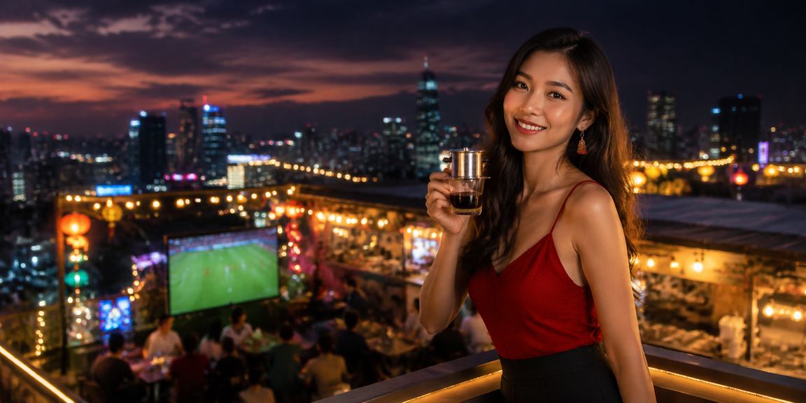 Quán cà phê ở Mũi Né với chủ đề bóng đá cho người Việt xem kèo trước trận